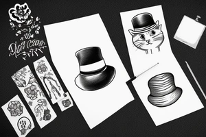 Cat with a hat tattoo idea