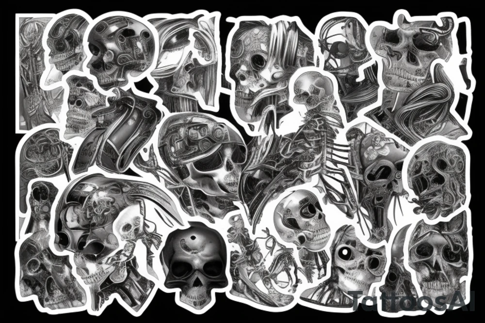 Cyberpunk skeleton tattoo idea