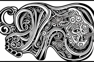 Some kind of machine bone structure that would go on the back of my hand or my back tattoo idea