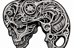 Some kind of machine bone structure that would go on the back of my hand or my back tattoo idea