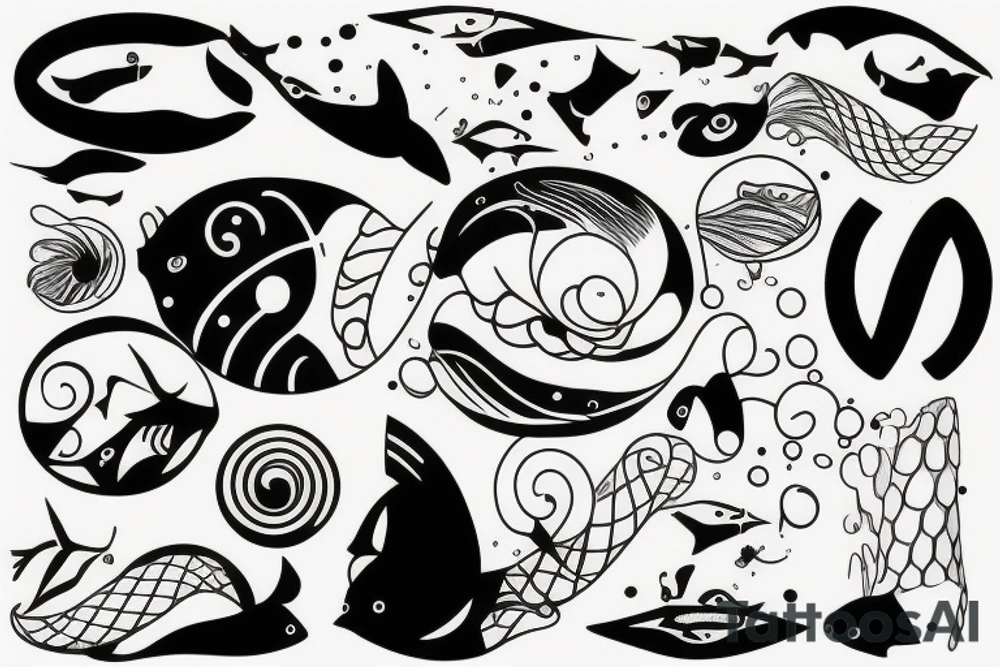 Swimming in circles tattoo idea