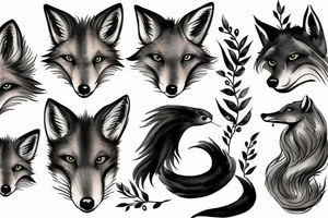 Fox and horse tattoo idea