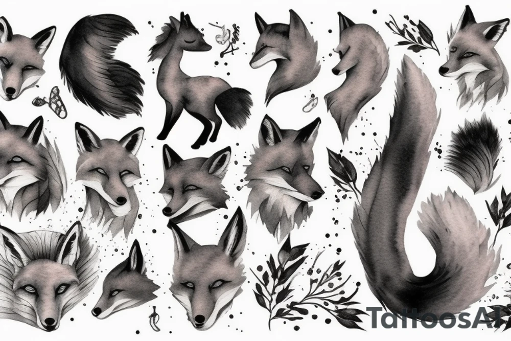 Fox and horse tattoo idea