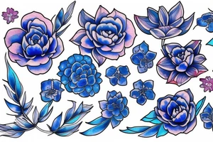 Blue sakura tattoo idea