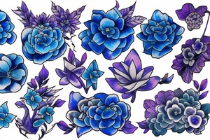 Blue sakura tattoo idea