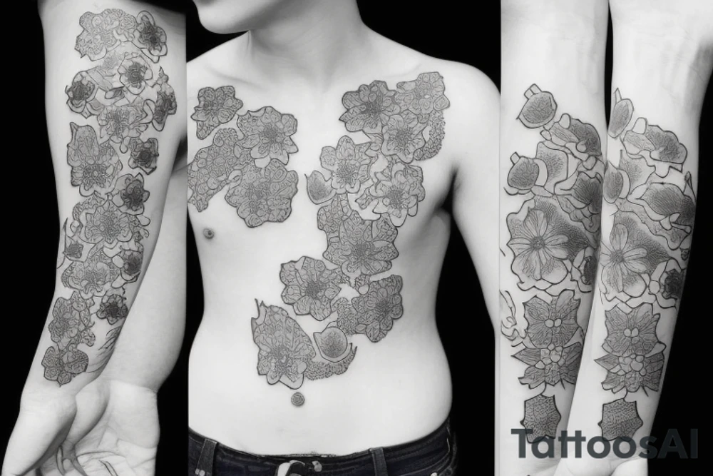 Blue sakura tattoo idea