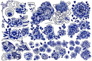 Blue sakura tattoo idea