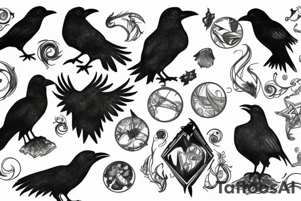 Raven with universe tattoo idea