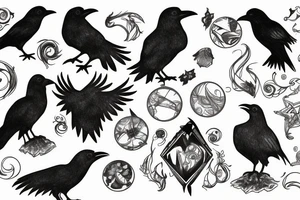 Raven with universe tattoo idea
