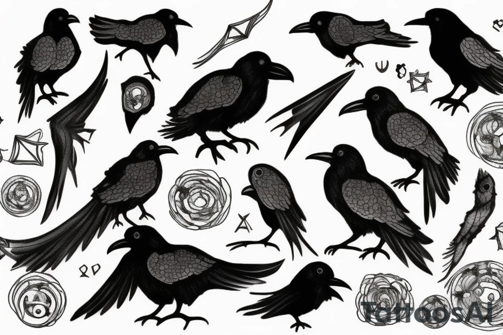 Raven with universe tattoo idea