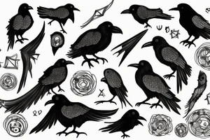 Raven with universe tattoo idea