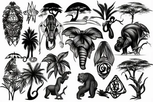 Congo africa rainforest tattoo idea