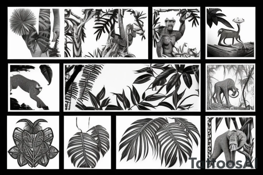Congo africa rainforest tattoo idea