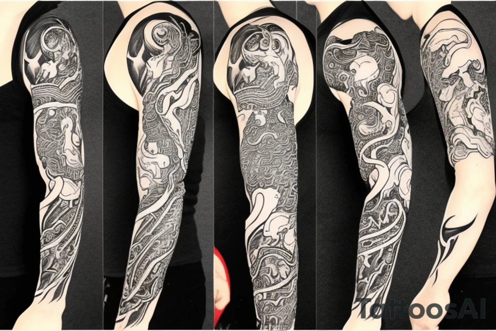 Slifer the sky dragon sleeve tattoo idea