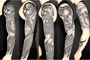 Slifer the sky dragon sleeve tattoo idea