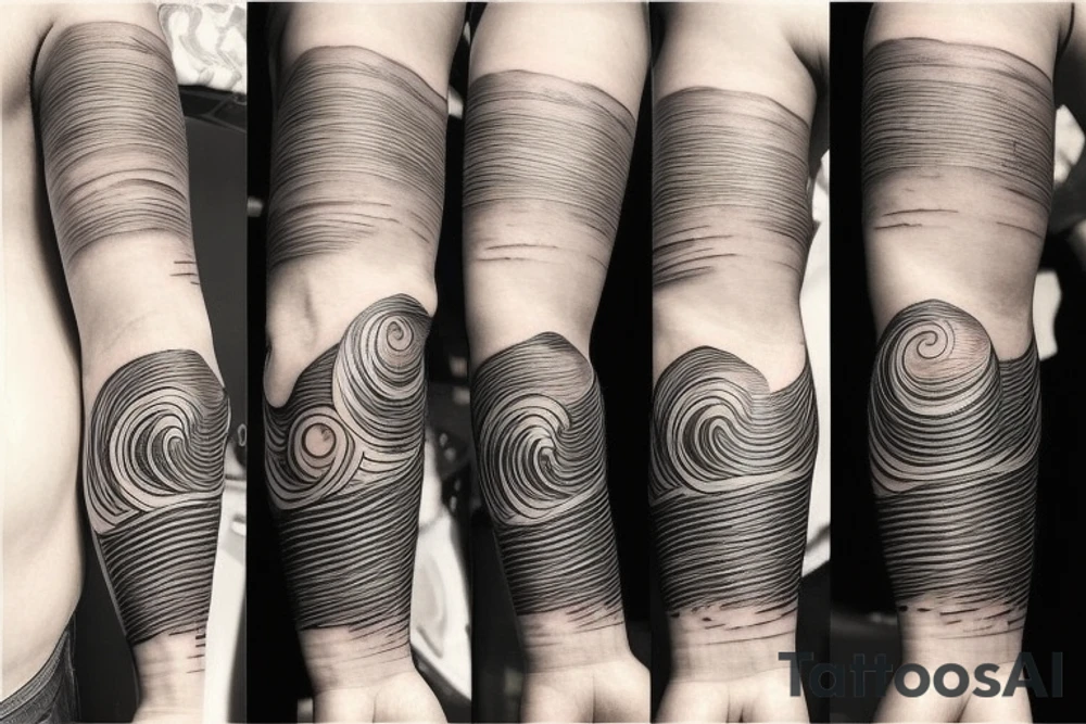 Its supposed to be a cover up tatto on the wrist. I want the elements to be waves and or boat tattoo idea