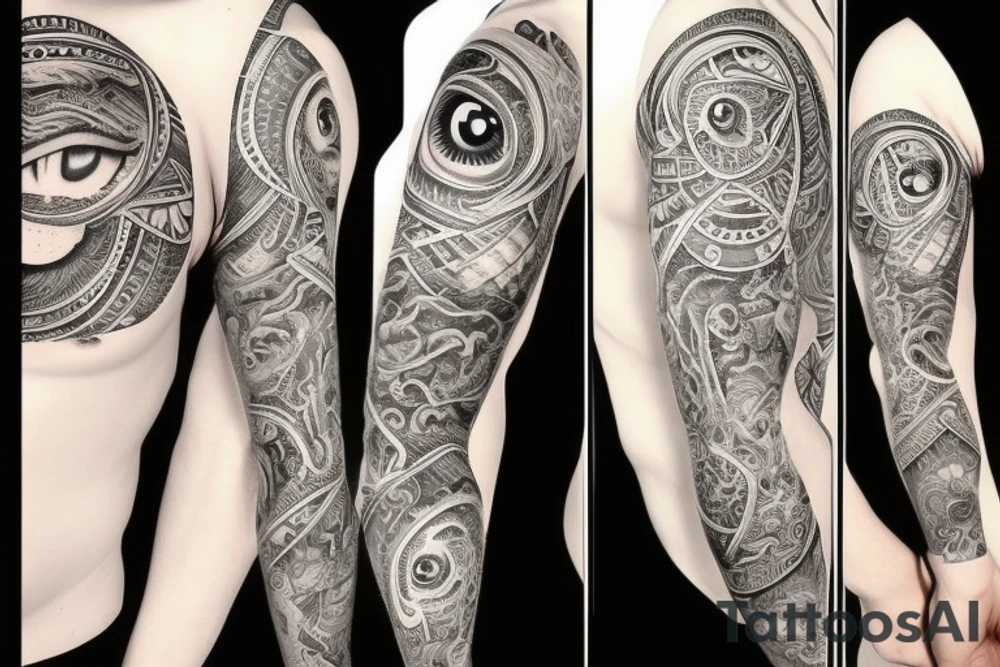 Sleeve with eye tattoo idea