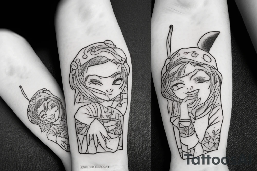 A Peter pan hat in one line tattoo idea