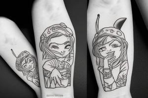 A Peter pan hat in one line tattoo idea