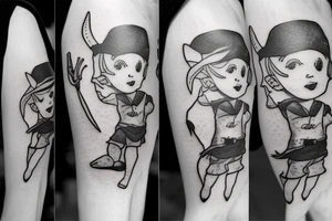 A small Peter pan hat tattoo idea