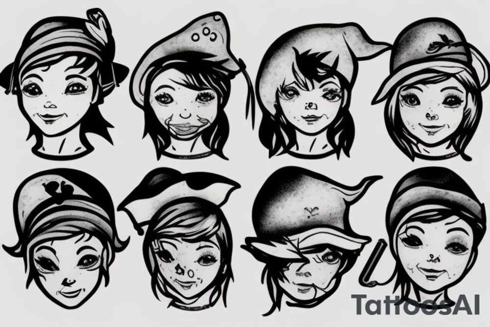A small Peter pan hat tattoo idea