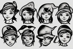 A small Peter pan hat tattoo idea