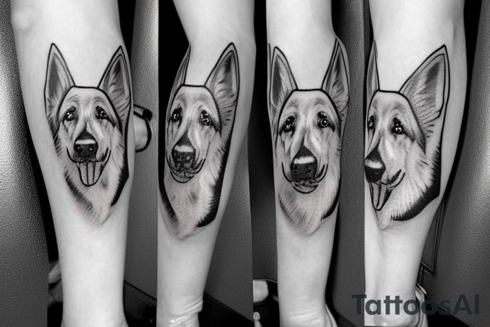 German shepherd tattoo idea