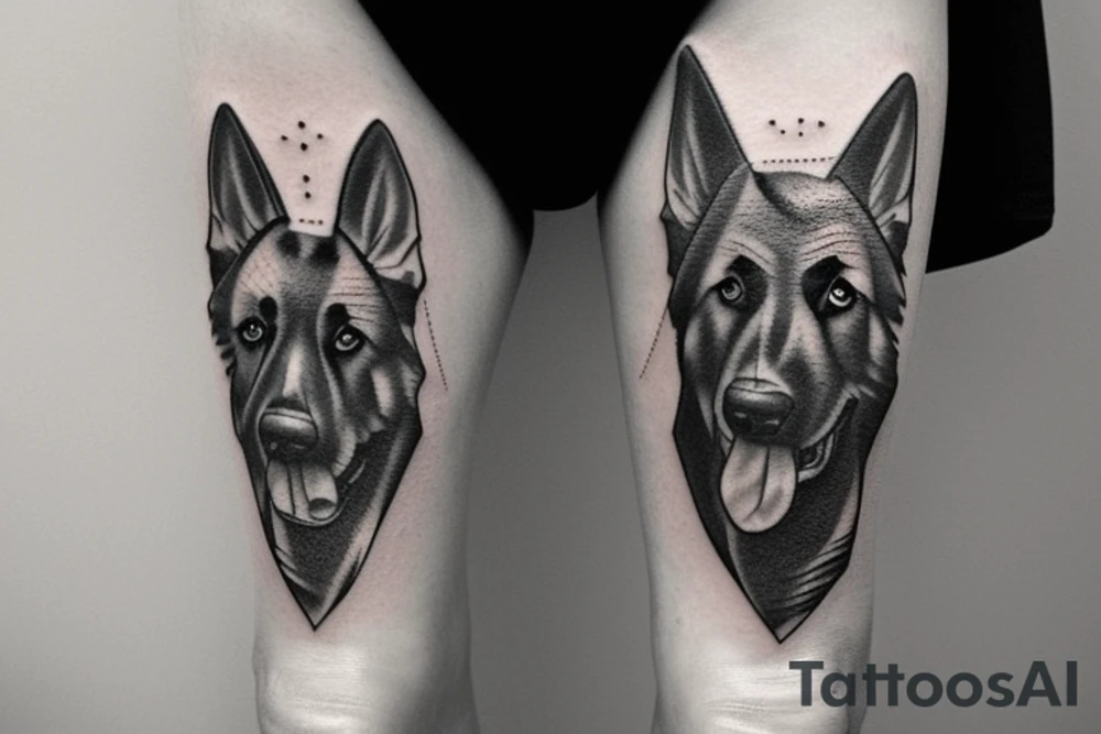 German shepherd tattoo idea