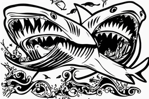 shark knocking on door tattoo idea