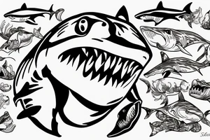 shark knocking on door tattoo idea