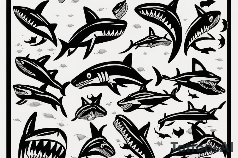 shark knocking on door tattoo idea