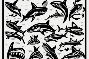 shark knocking on door tattoo idea