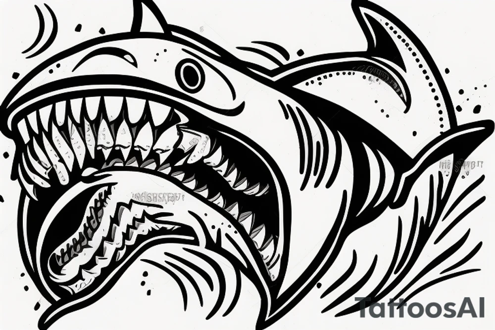 shark head in the door tattoo idea