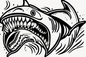 shark head in the door tattoo idea