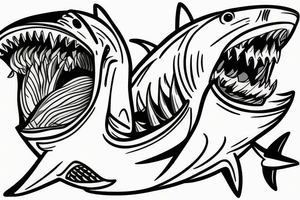 shark head in the door tattoo idea