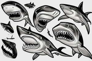 shark head in the door tattoo idea