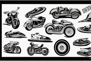 delivery, cars, motorcycle tattoo idea