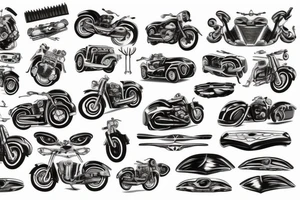 delivery, cars, motorcycle tattoo idea