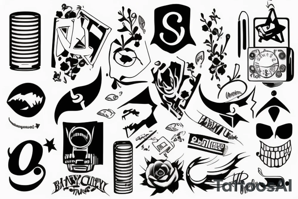 battery stickers tattoo idea