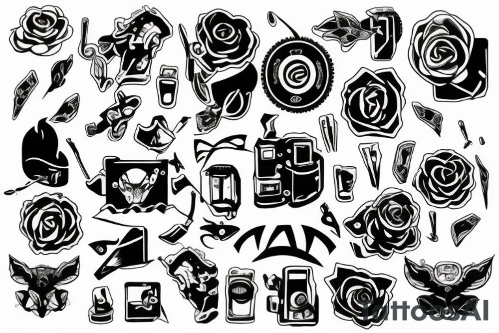 battery stickers tattoo idea