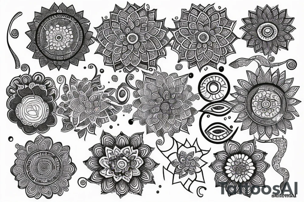 Fine line mit Mandala als traumfenger tattoo idea