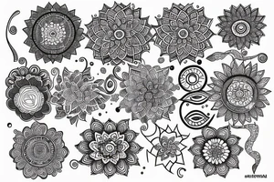 Fine line mit Mandala als traumfenger tattoo idea