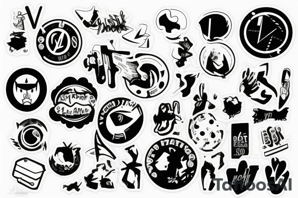 battery sticker tattoo idea