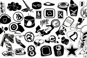 battery sticker tattoo idea