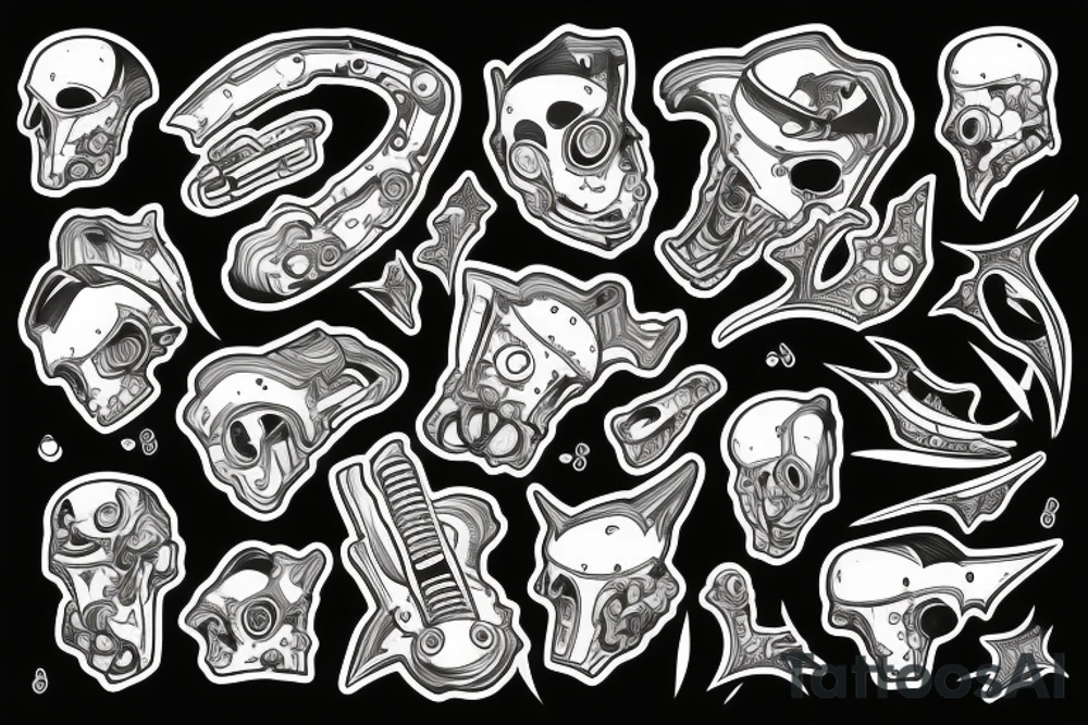 single sticker with battery tattoo idea