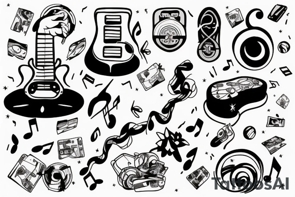 Astronaut floating lost in the music tattoo idea Astronaut floating lost in the music tattoo idea