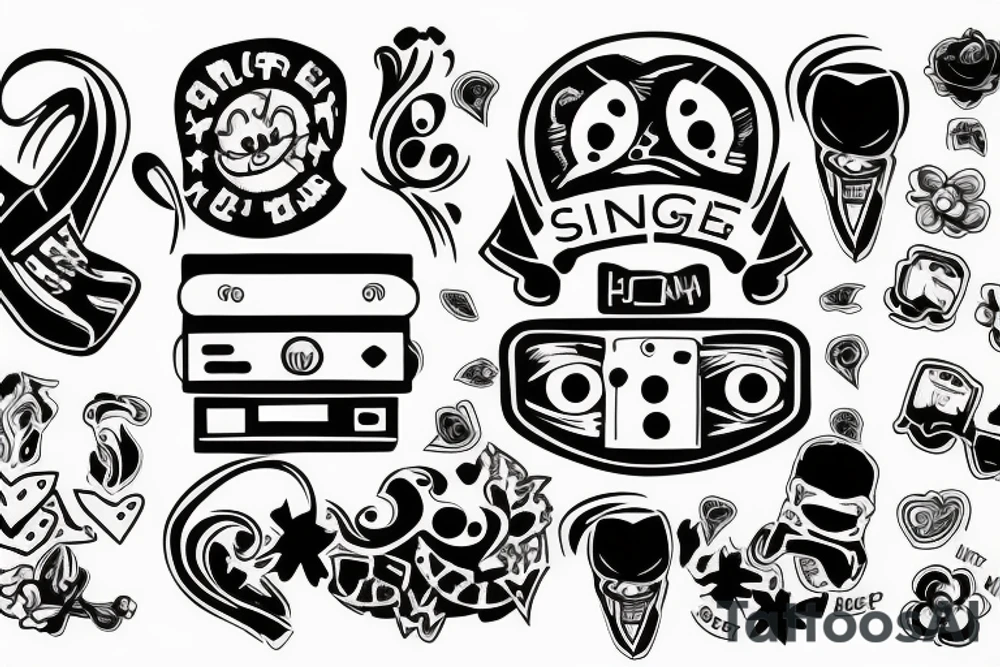 single sticker with battery tattoo idea