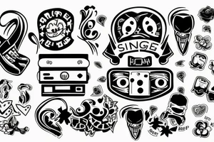 single sticker with battery tattoo idea