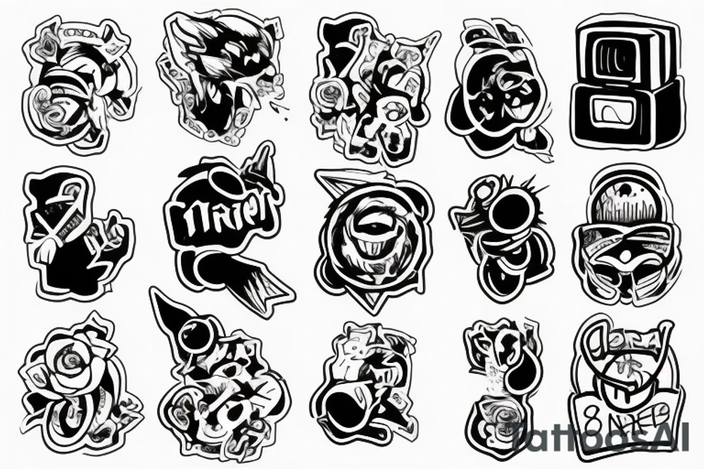 single sticker with battery tattoo idea