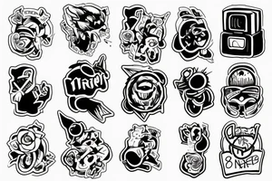 single sticker with battery tattoo idea